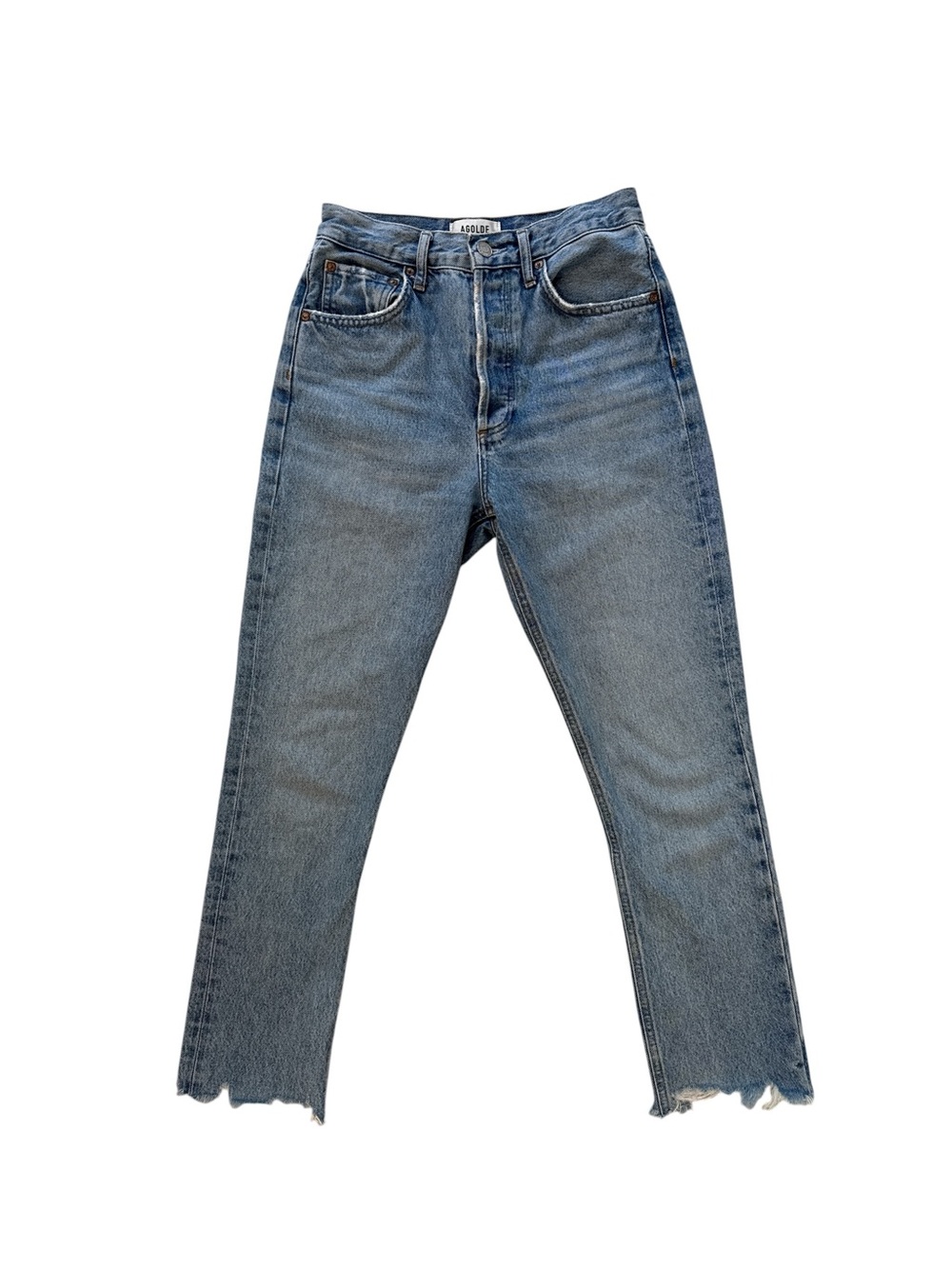 AGOLDE Riley High Rise Straight Leg Denim Blue Size 24
